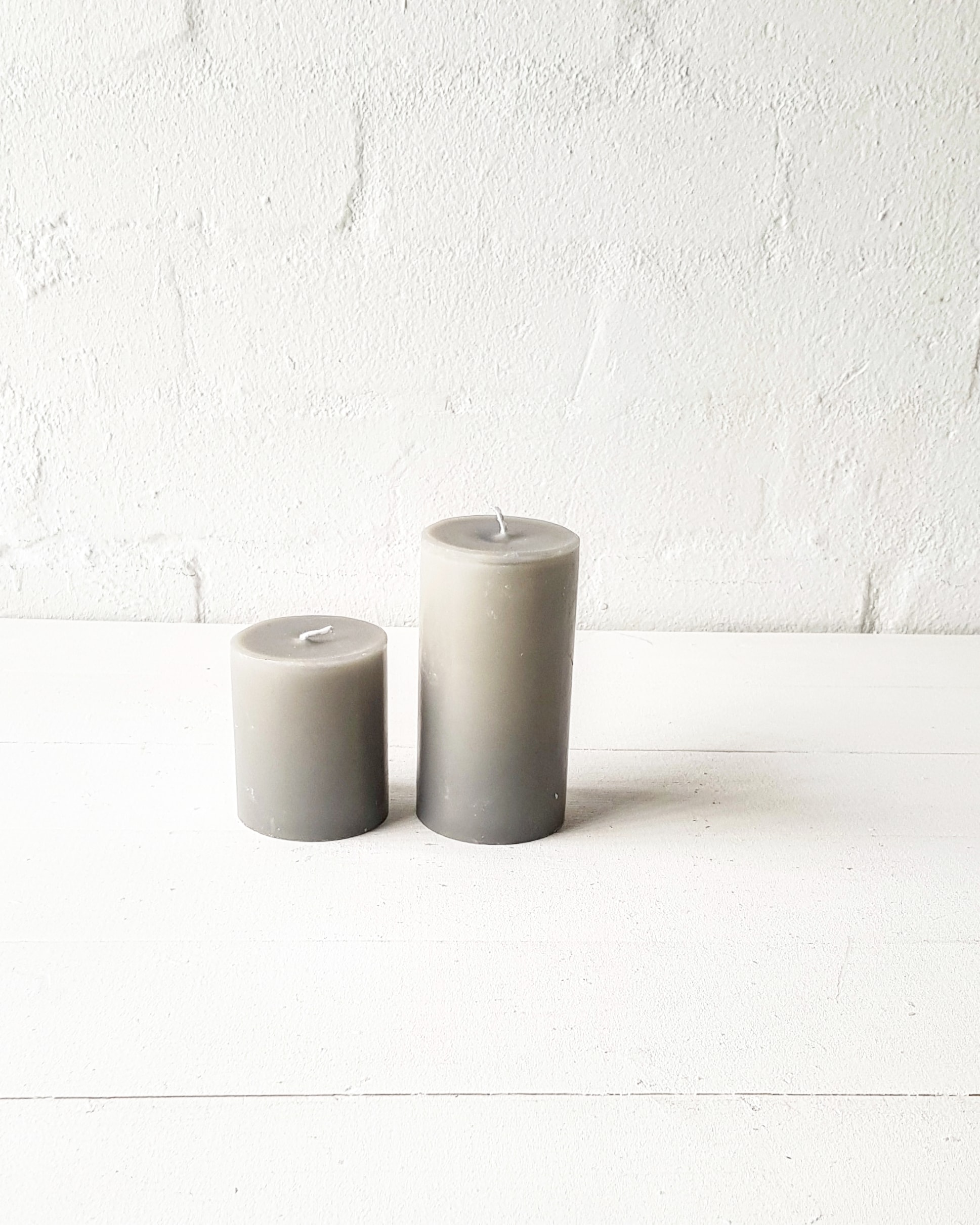 Light Grey Pillar Candle